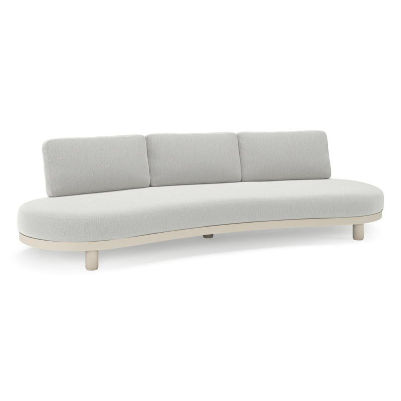 Donato loungebank in beige aluminium met all weather sunbrella® luxe Savane Nimbus kussen