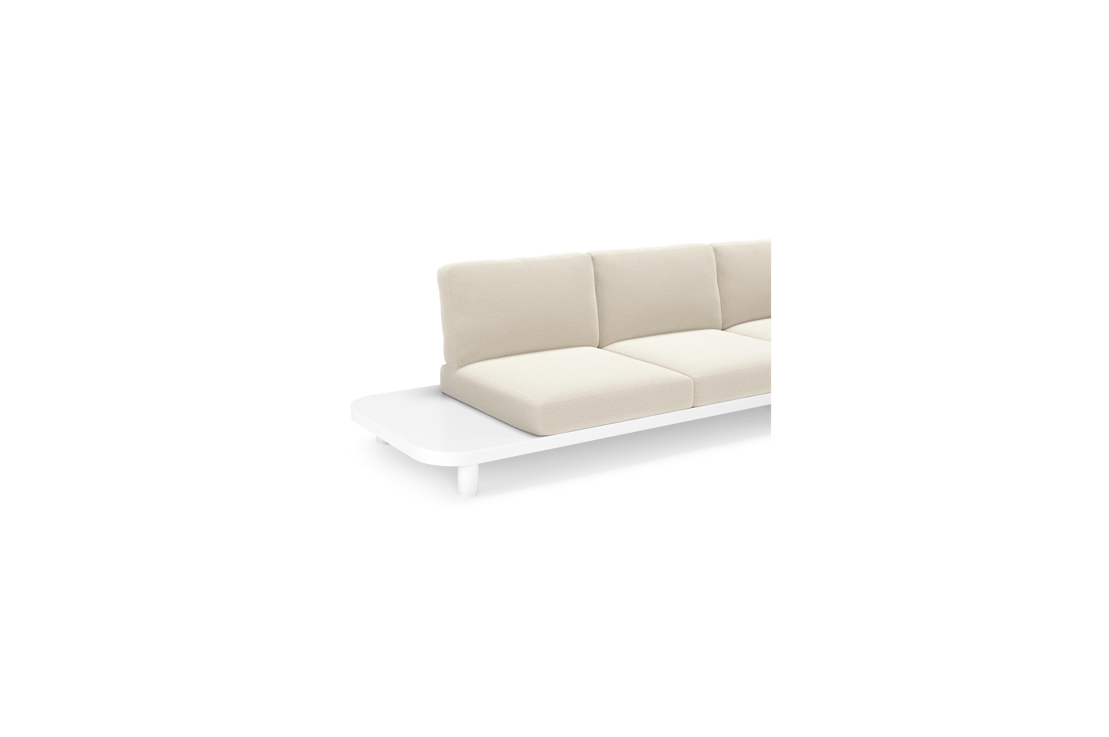 Donato loungebank Chaise longue links + 3-zit in wit aluminium met lopi marble all weather sunbrella® luxe kussen