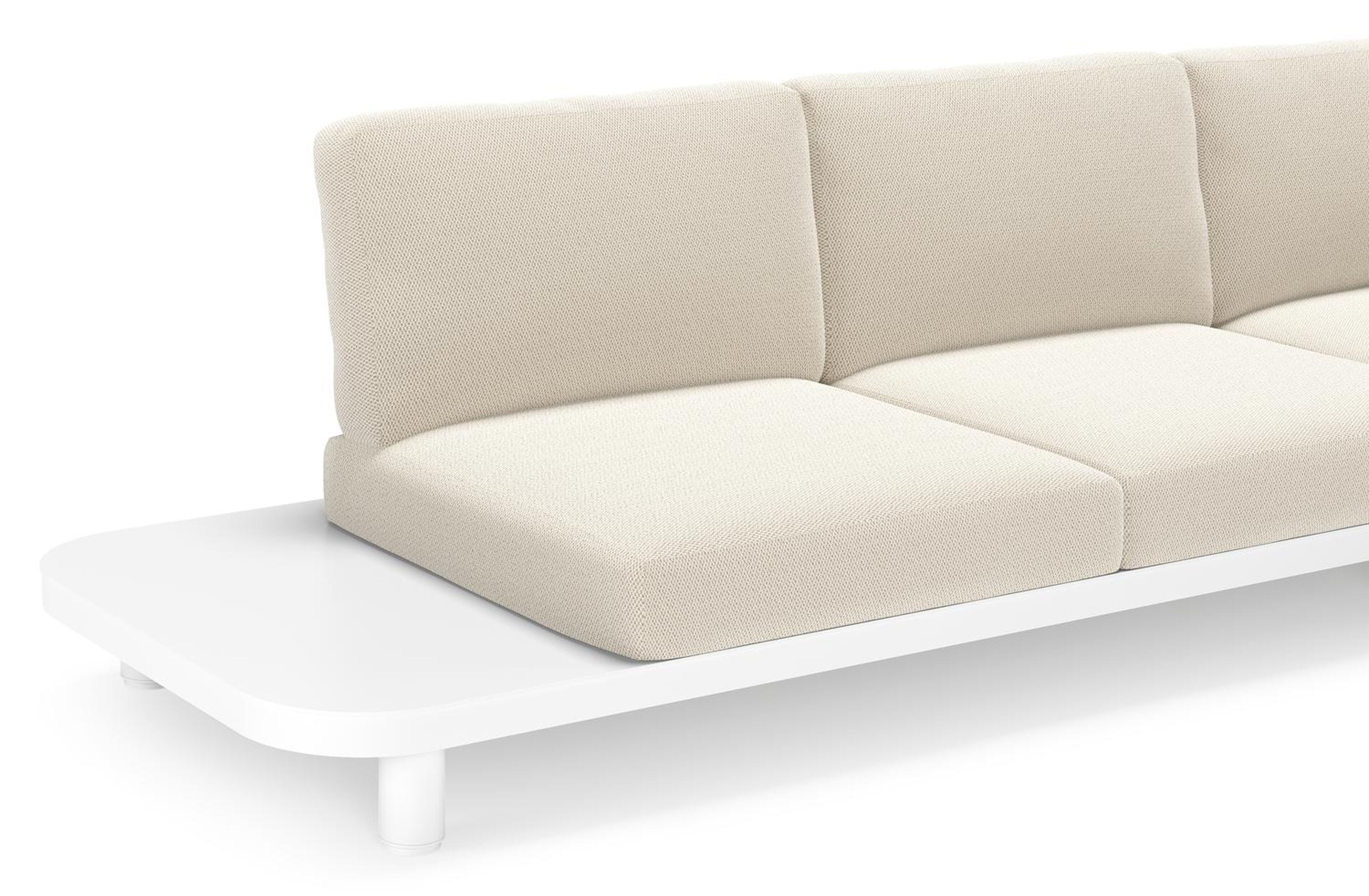 Donato loungebank Chaise longue links + 3-zit in wit aluminium met lopi marble all weather sunbrella® luxe kussen