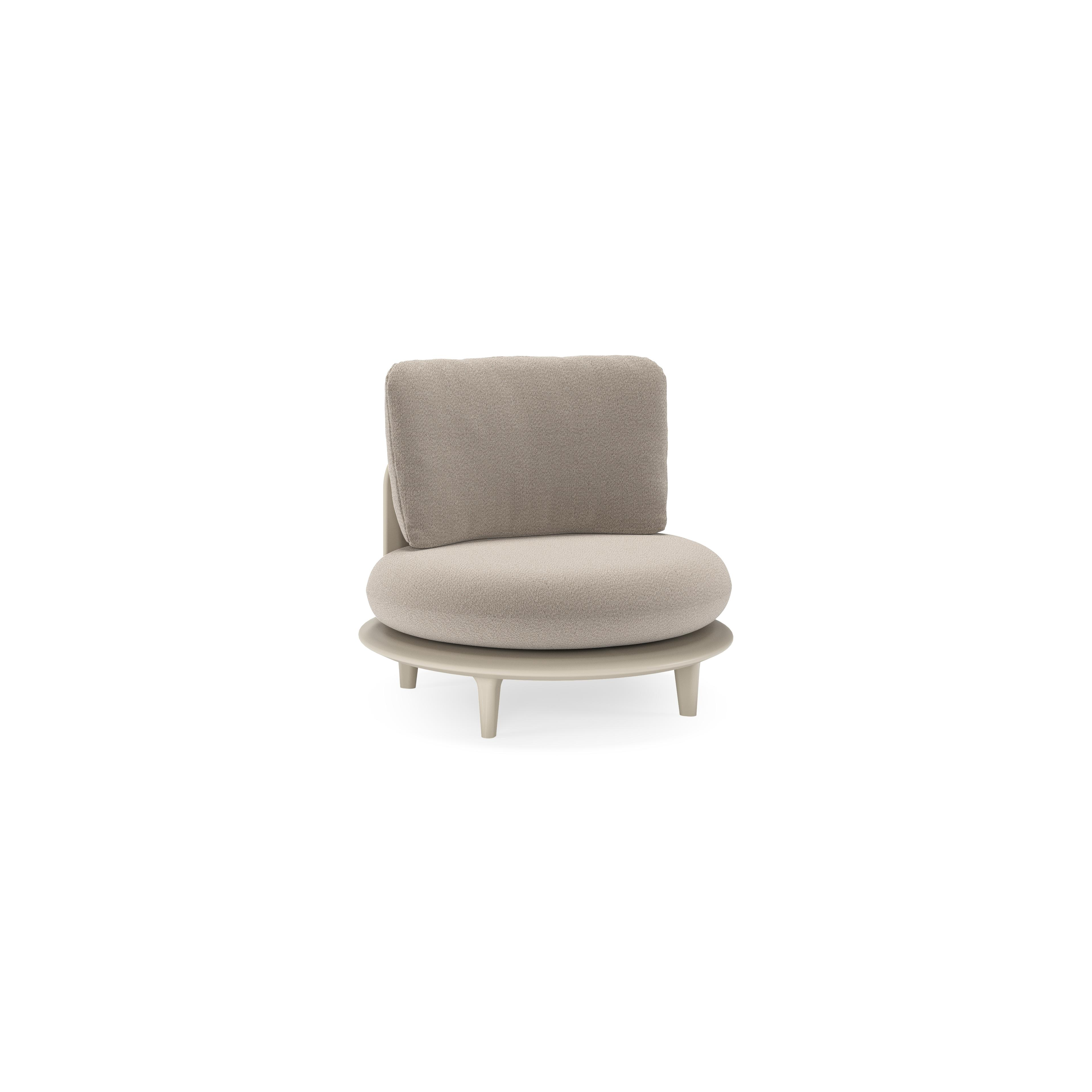 Fauteuil de jardin Bomero en aluminium beige et coussins en all weather sunbrella® luxe savane coconut