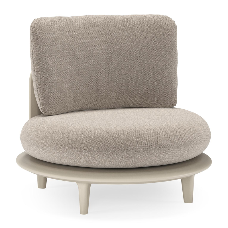 Bomero loungestoel in beige aluminium met savane coconut all weather sunbrella® luxe kussen