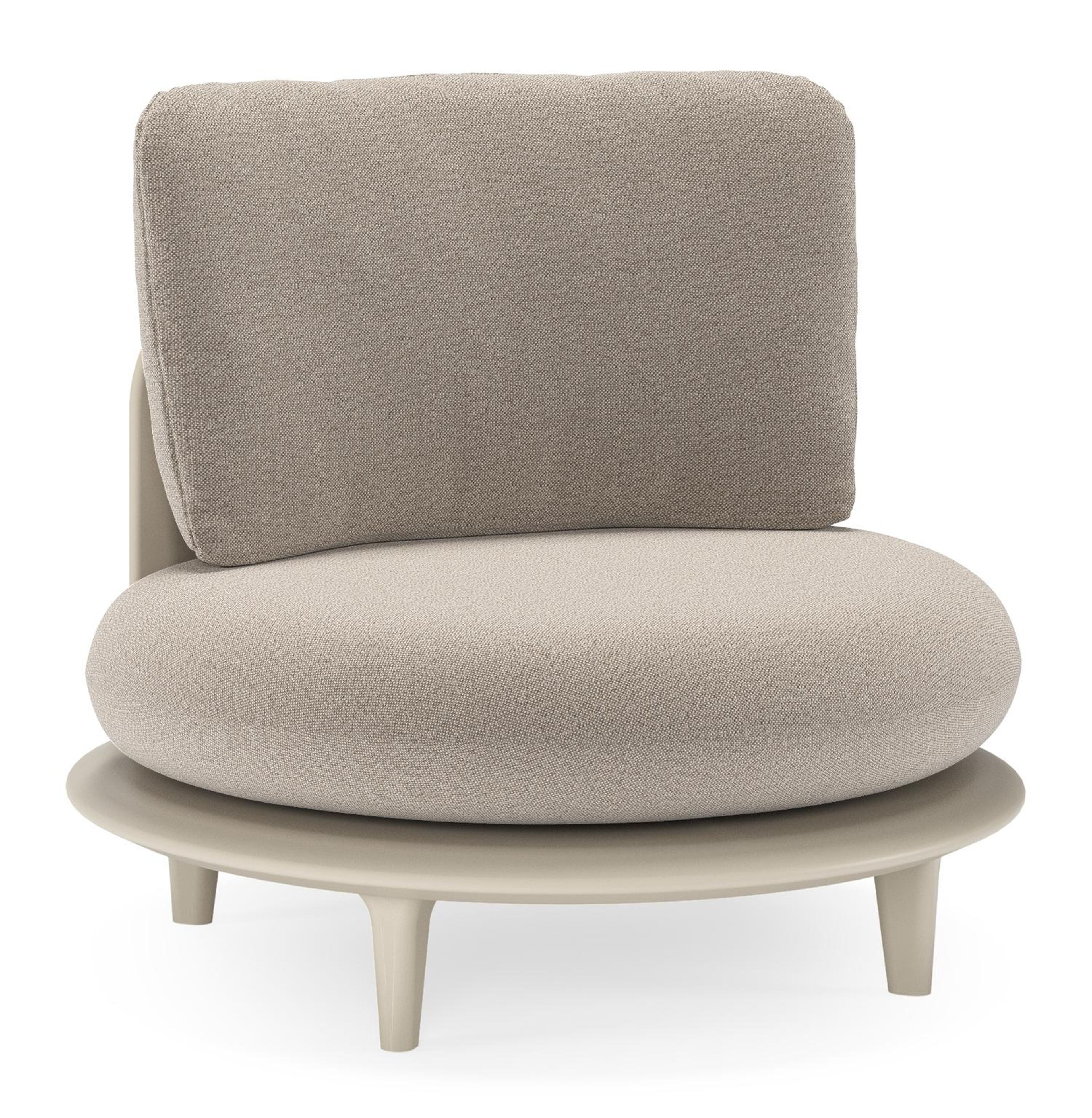 Fauteuil de jardin Bomero en aluminium beige et coussins en all weather sunbrella® luxe savane coconut