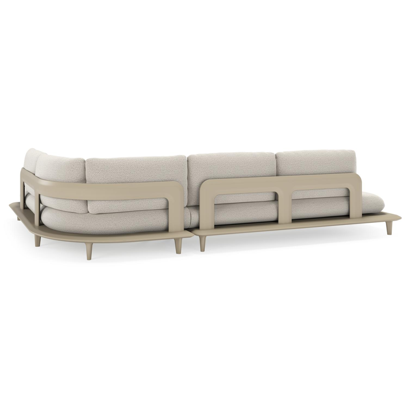 Bomero loungehoek in beige aluminium met firenze natural all weather solica kussen