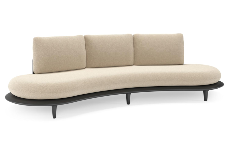 Bomero loungebank in zwart aluminium met althea chalk all weather cosytica kussen