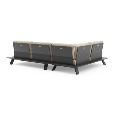 Cesano loungehoek in zwart aluminium met althea chalk all weather Cosytica kussen