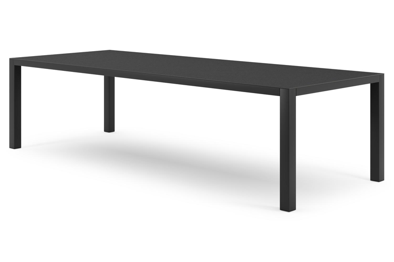 Como tuintafel in zwart aluminium en volkeramiek nero black - L 280 x B 110 x H 75 cm