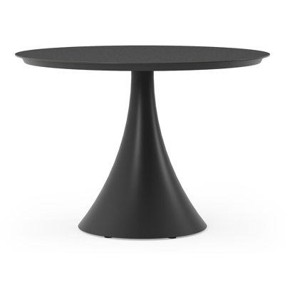 Fano tuintafel in zwart aluminium en volkeramiek nero black - Dia. 110 x H 75 cm