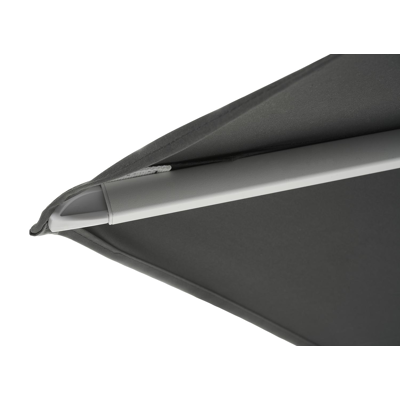 Copica zweefparasol met tiltfunctie in wit aluminium met grijs polyester parasoldoek - L1 300 x L2 300 cm (zonder voet)