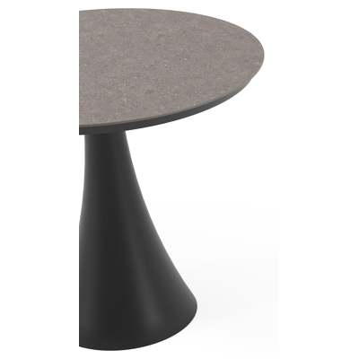 Fano tuintafel rond in zwart aluminium en volkeramiek wulong - Dia. 85 x H 75 cm