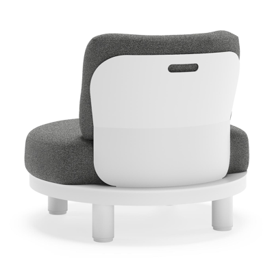 Donato loungestoel in wit aluminium met all weather cosytica Catania Black kussen