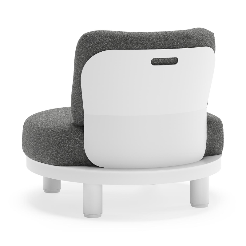 Donato loungestoel in wit aluminium met all weather cosytica Catania Black kussen