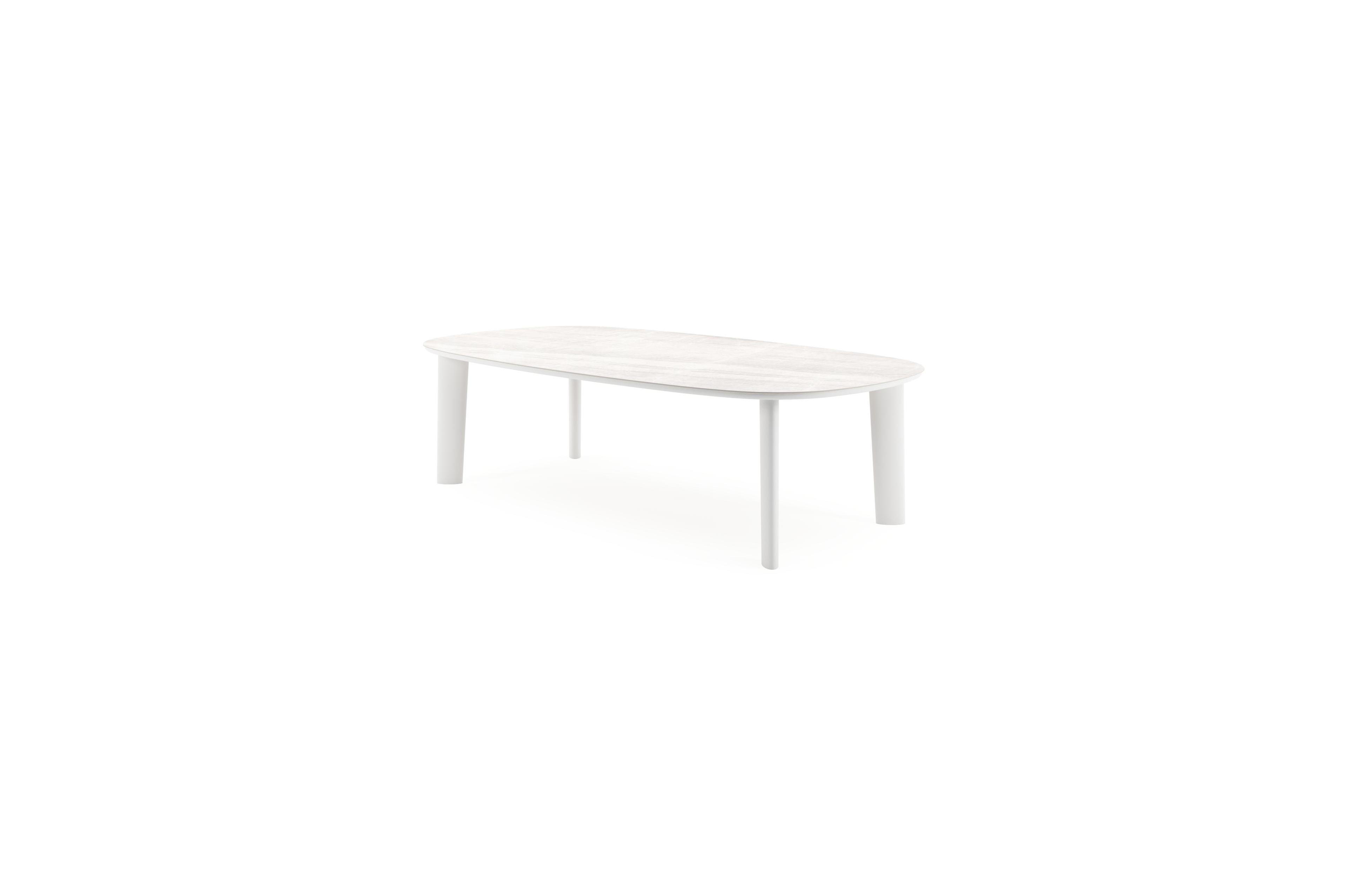 Amico tuintafel bombo xl in wit aluminium en volkeramiek Taj Mahal - L 270 x B 148 x H 73.5 cm