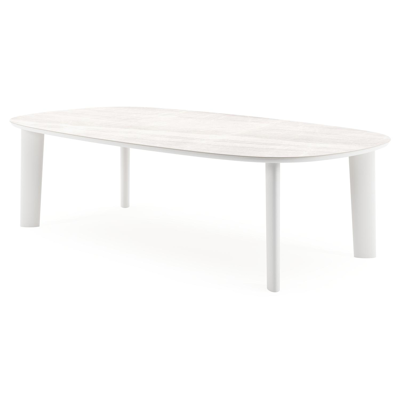 Amico tuintafel bombo xl in wit aluminium en volkeramiek Taj Mahal - L 270 x B 148 x H 73.5 cm