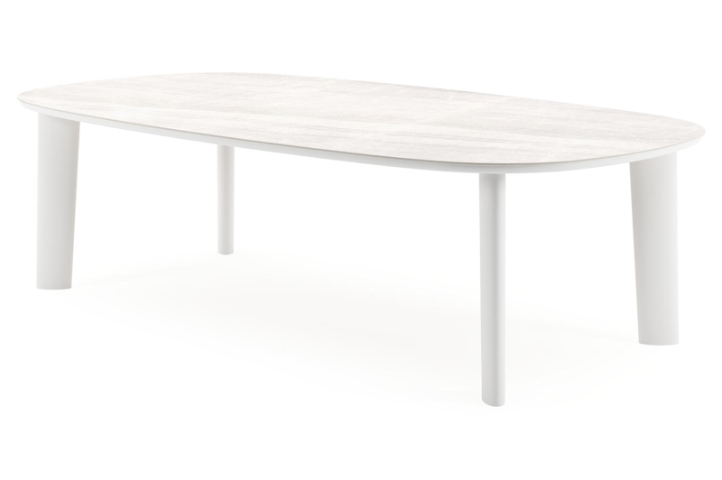 Amico tuintafel bombo xl in wit aluminium en volkeramiek Taj Mahal - L 270 x B 148 x H 73.5 cm