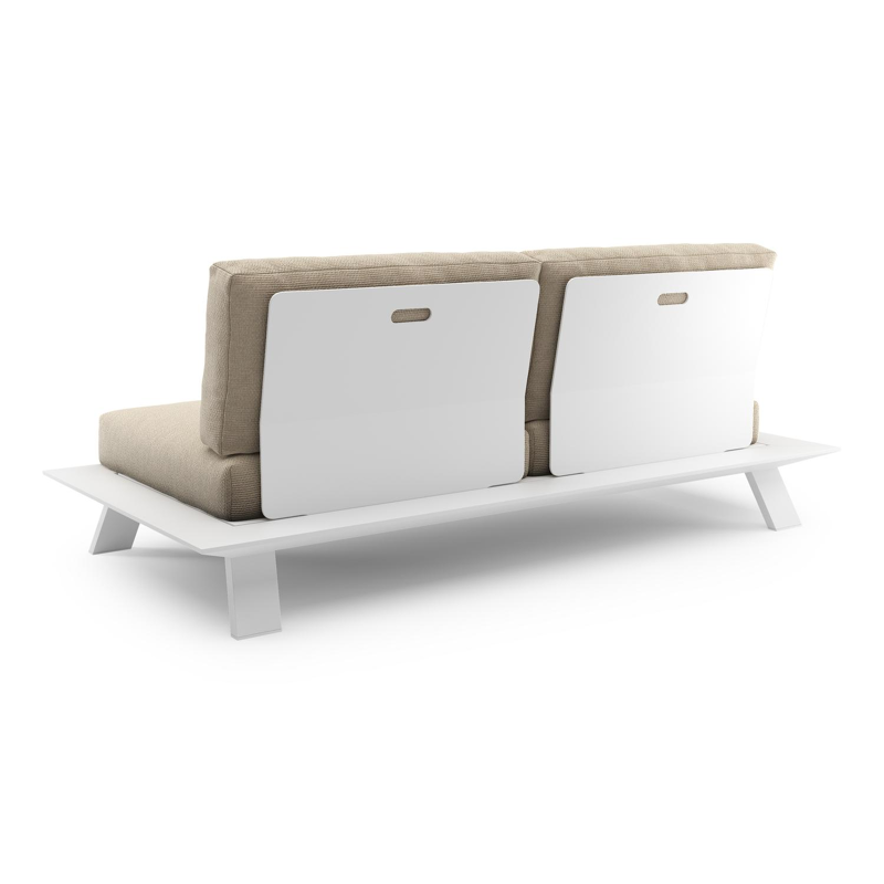 Cesano loungebank in wit aluminium met althea chalk all weather Cosytica kussen