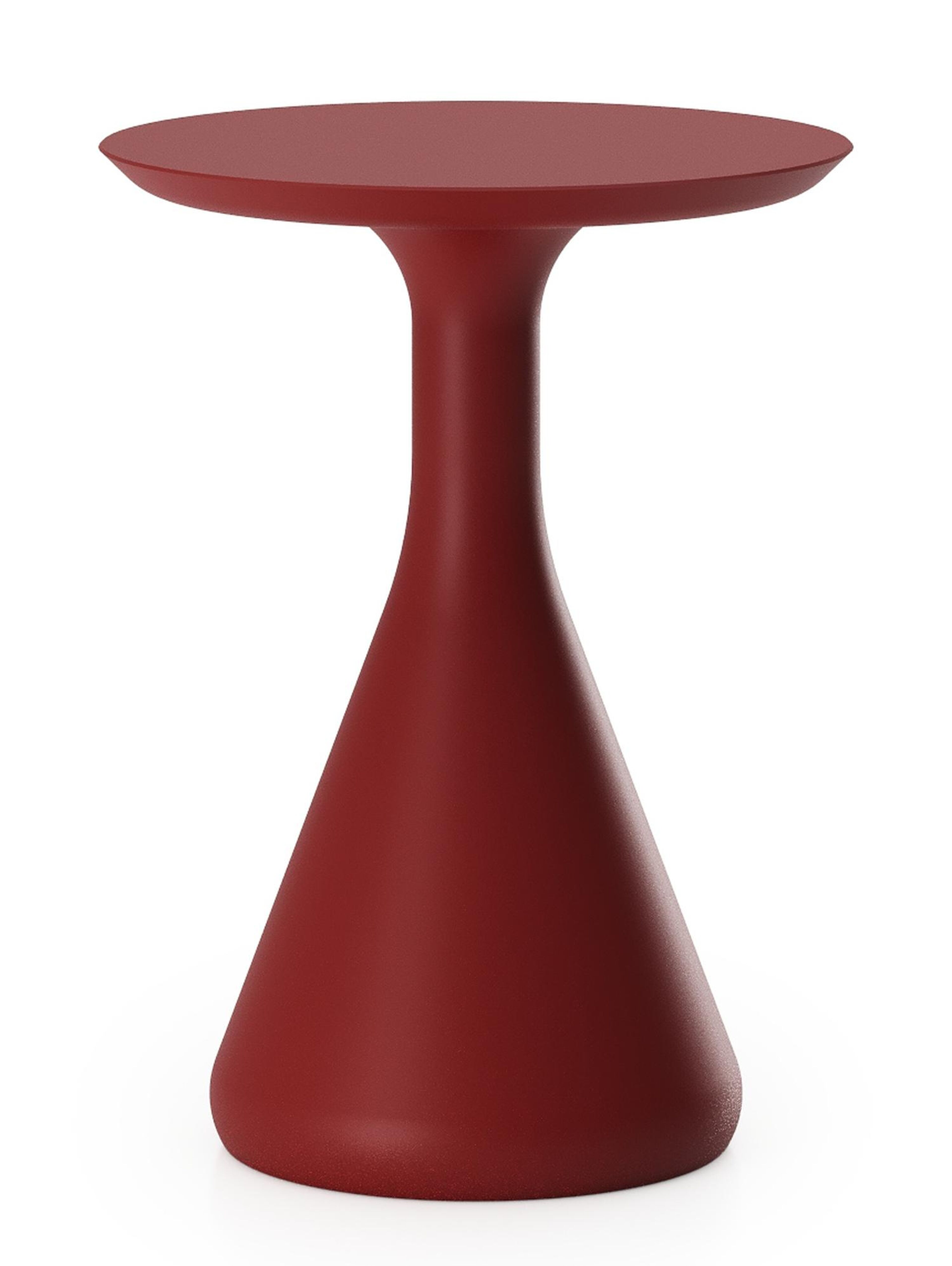 Bomero bijzettafel in ruby aluminium - Dia. 34 x H 46 cm