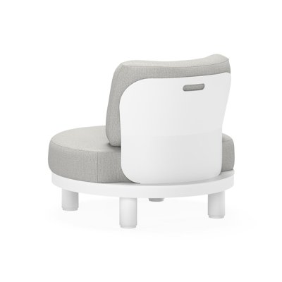 Donato loungestoel 1-zit in wit aluminium met savane nimbus all weather sunbrella® luxe kussen