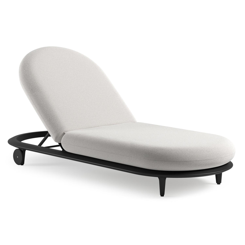 Bomero verstelbaar ligbed in zwart aluminium met soul optik all weather solica