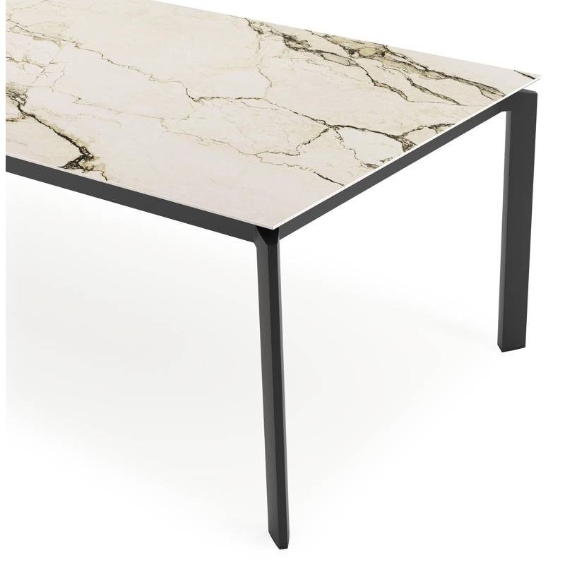 Cirello tuintafel rechthoekig in zwart aluminium en volkeramiek colorado dunes - L 280 x B 110 x H 75 cm