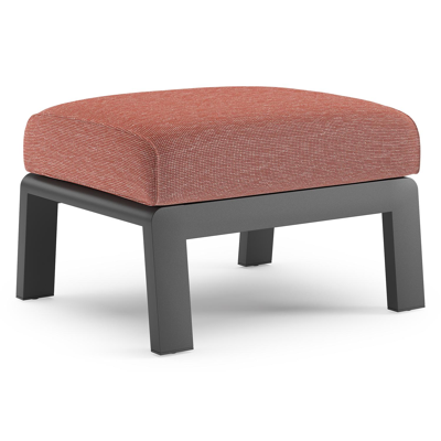 Cosenzo poef in zwart aluminium met slow alezan all weather sunbrella® luxe kussen