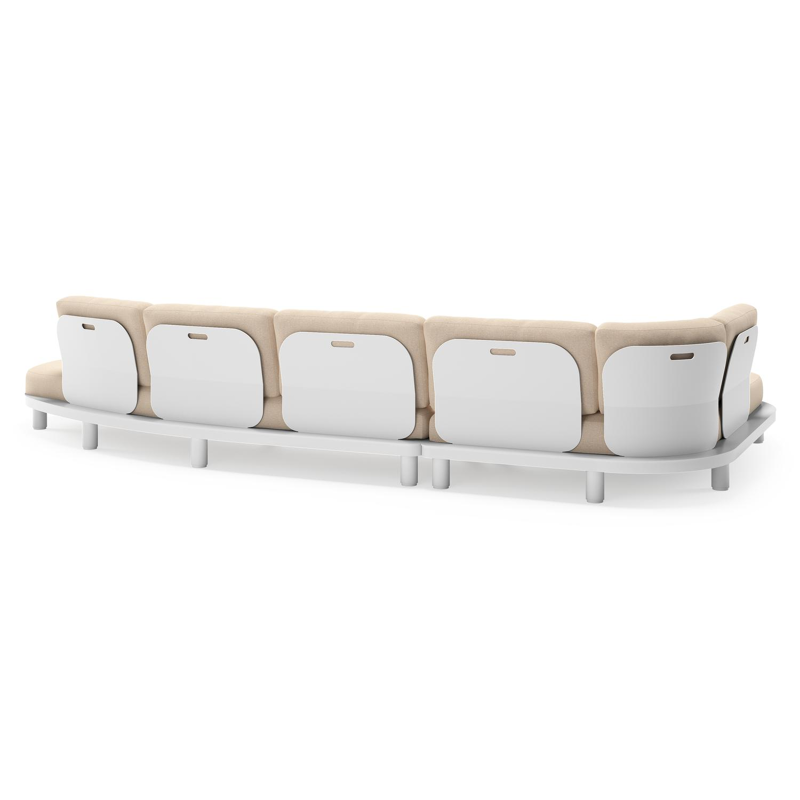 Donato loungehoek in wit aluminium met all weather sunbrella® luxe Heritage Papyrus kussen