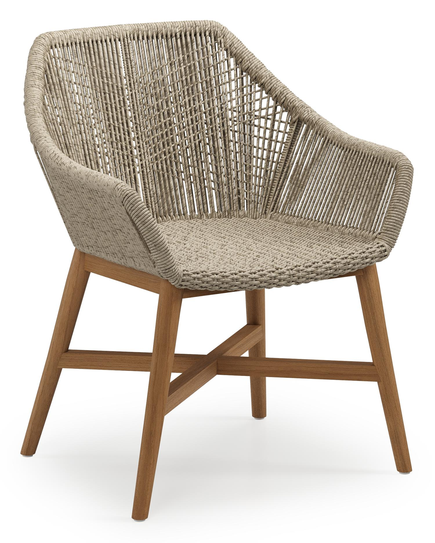 Chaise de jardin Borgo in teck et résine tressée naturel