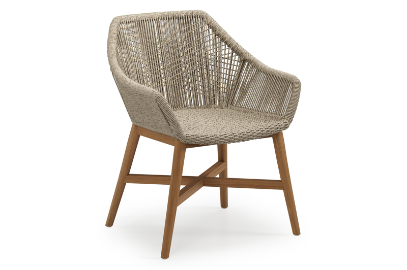 Borgo tuinstoel in teak en naturel wicker