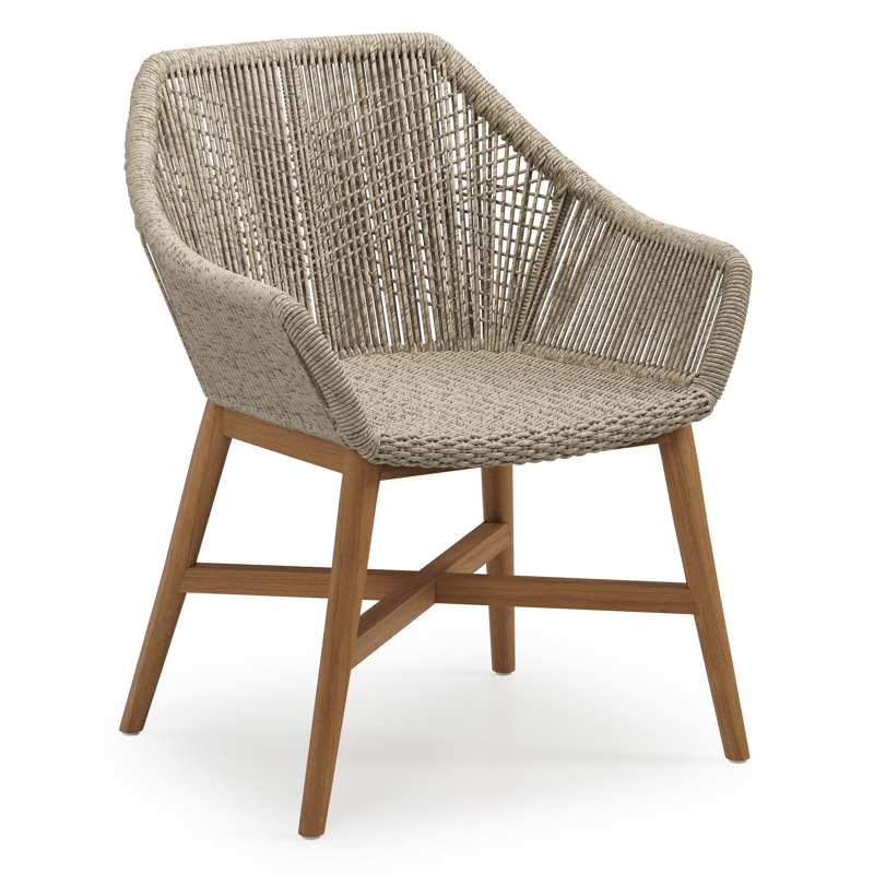 Borgo tuinstoel in teak en naturel wicker