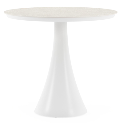 Fano tuintafel in wit aluminium en volkeramiek shilin - Dia. 85 x H 75 cm