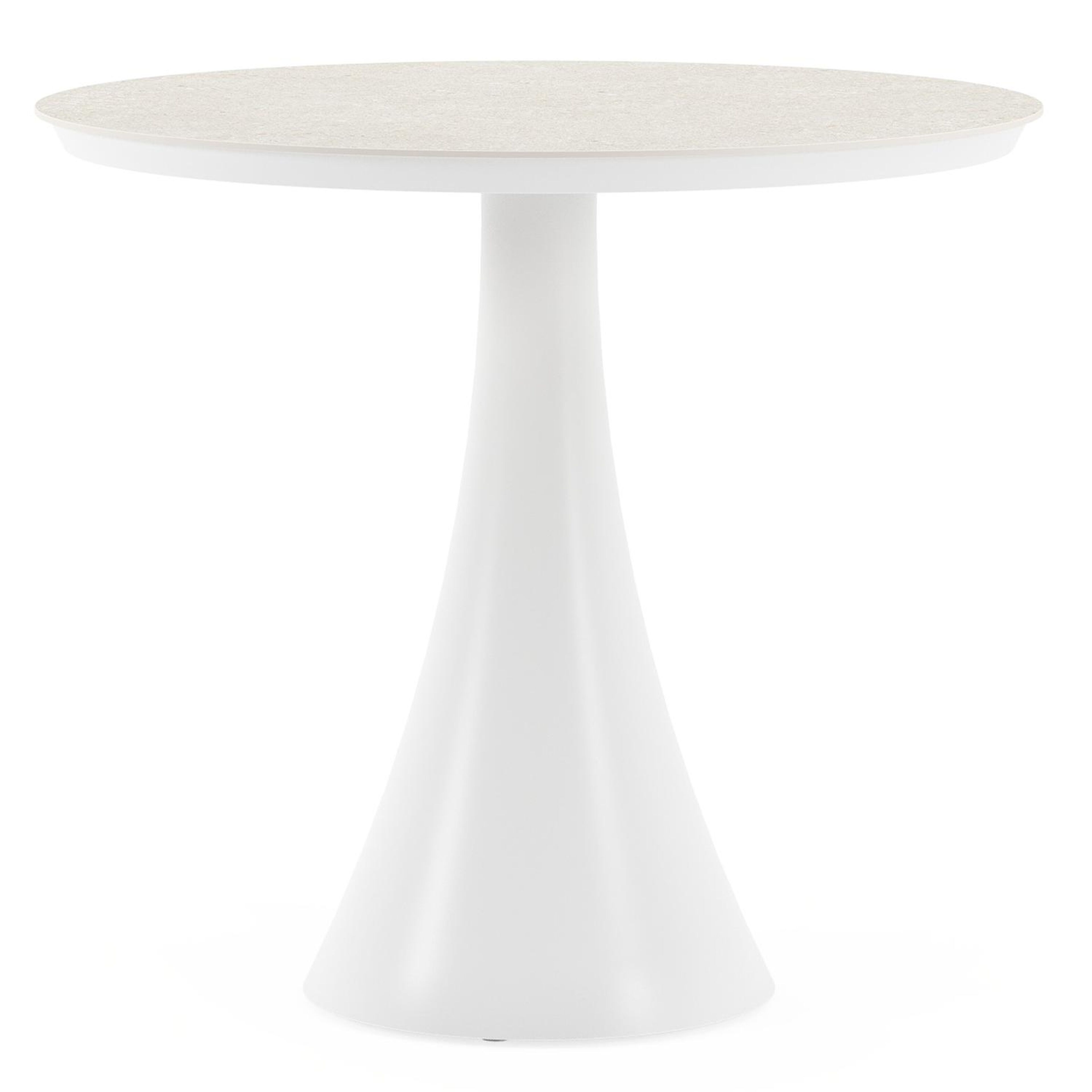 Fano tuintafel in wit aluminium en volkeramiek shilin - Dia. 85 x H 75 cm