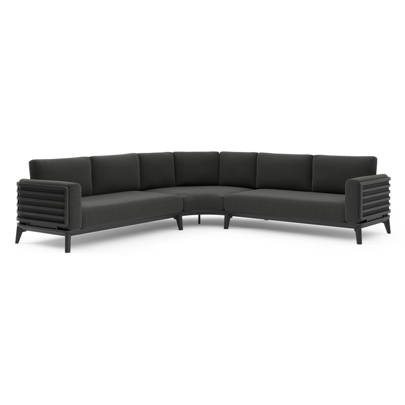 Mosa loungehoek in zwart aluminium met sky black weather+ softtouch kussen