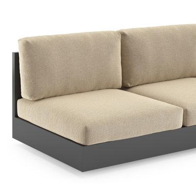 Como loungebank in zwart aluminium met althea camel all weather cosytica kussen