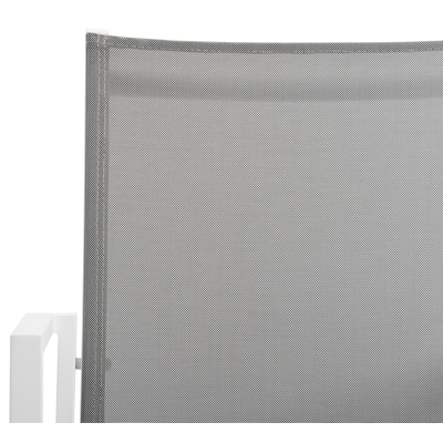 Rimini stapelbare tuinstoel in wit aluminium en grijs textilene