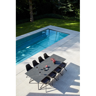 Orso tuintafel in zwart aluminium met tafelblad in volkeramiek - L 280 x B 110 cm