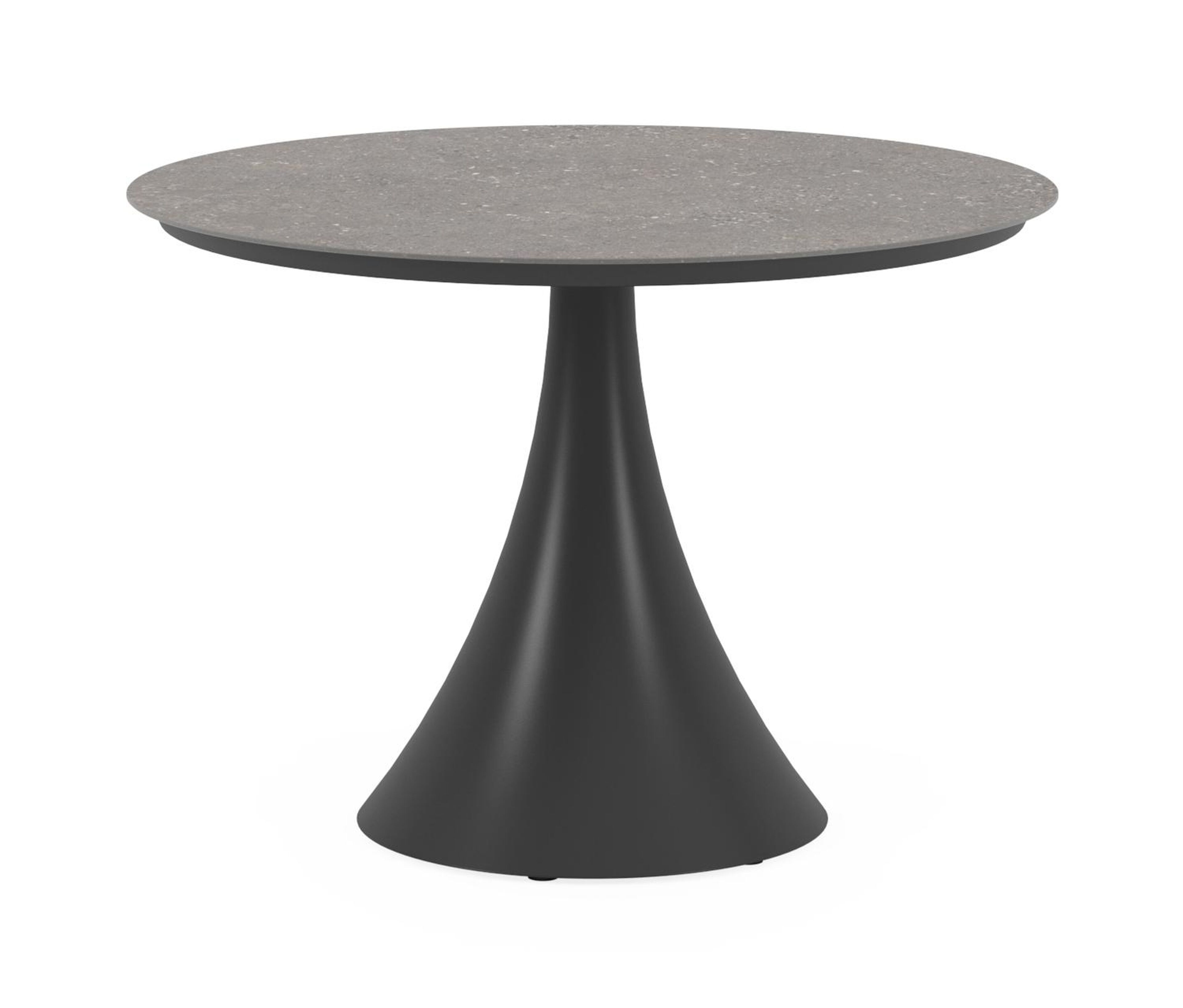 Fano tuintafel rond in zwart aluminium en volkeramiek wulong - Dia. 110 x H 75 cm