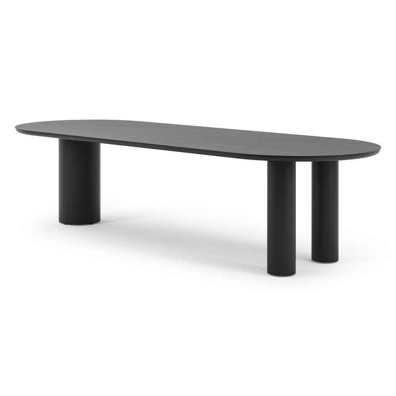 Organo tuintafel ovaal in zwart aluminium en volkeramiek  basalt black - L 300 x B 110 x H 74 cm