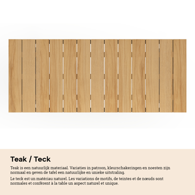 Verato bartafel in wit aluminium en teak - L 220 x B 70 x H 106 cm