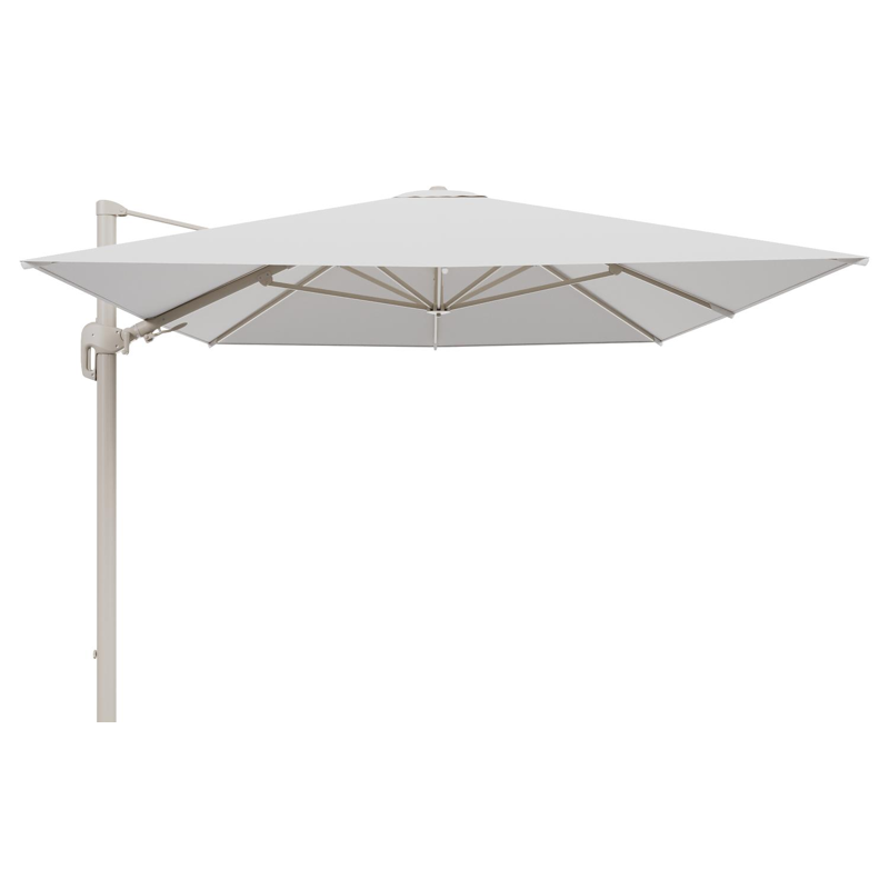 Rufina zweefparasol tiltfunctie in beige aluminium en parasoldoek in All Weather Solica Soul Optik  - L1 400 x L2 300 cm (zonder voet) (zonder voet)