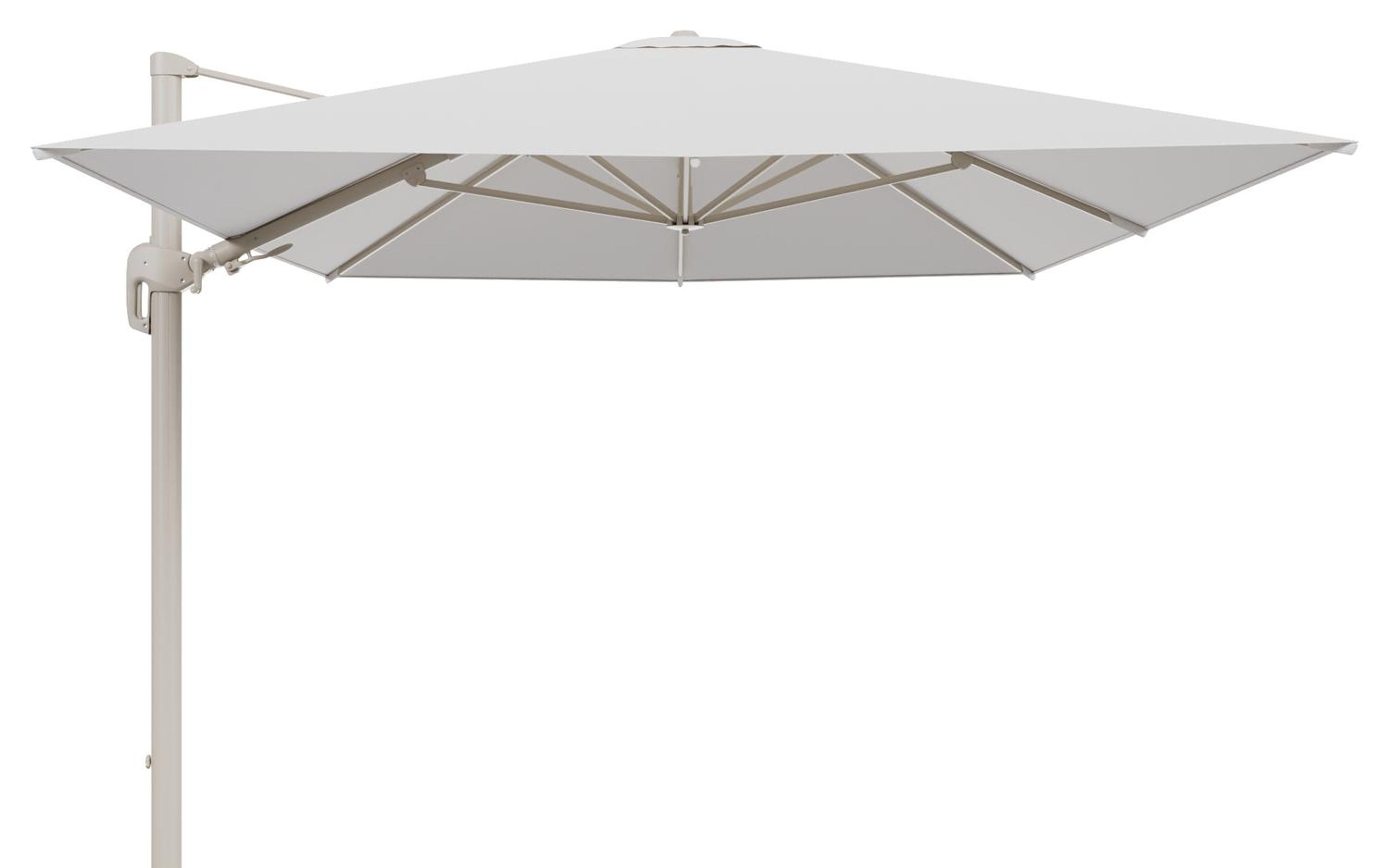 Rufina zweefparasol tiltfunctie in beige aluminium en parasoldoek in All Weather Solica Soul Optik  - L1 400 x L2 300 cm (zonder voet) (zonder voet)