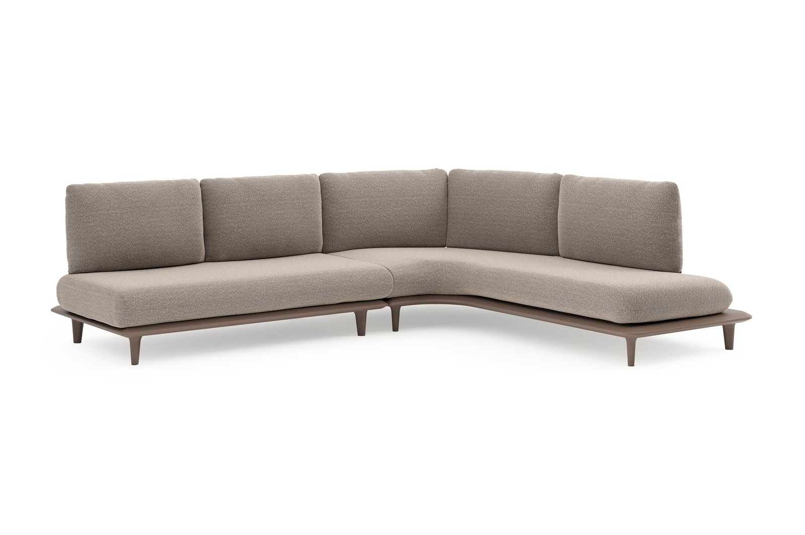 Bomero loungehoek in taupe aluminium met wander manioc all weather sunbrella® luxe kussen