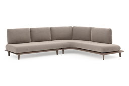 Chaise longue links + 2-zit