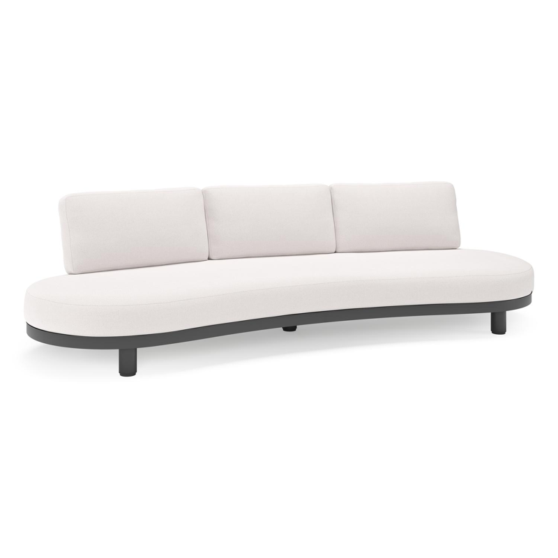 Donato loungebank in zwart aluminium met all weather sunbrella® luxe Savane Whisper kussen