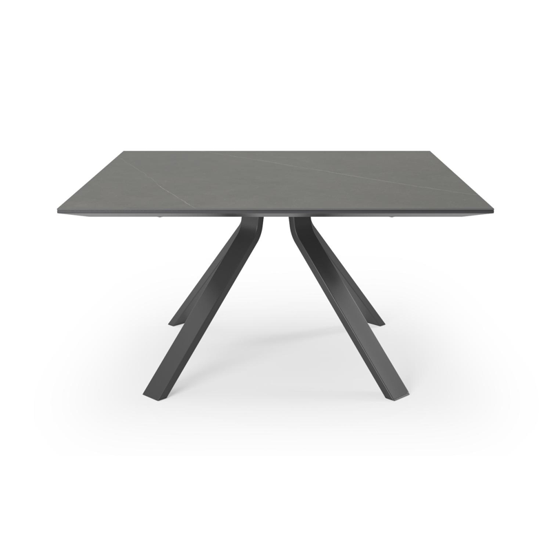Cesano tuintafel in zwart aluminium en volkeramiek calatorao - L 148 x B 148 x H 74,5 cm
