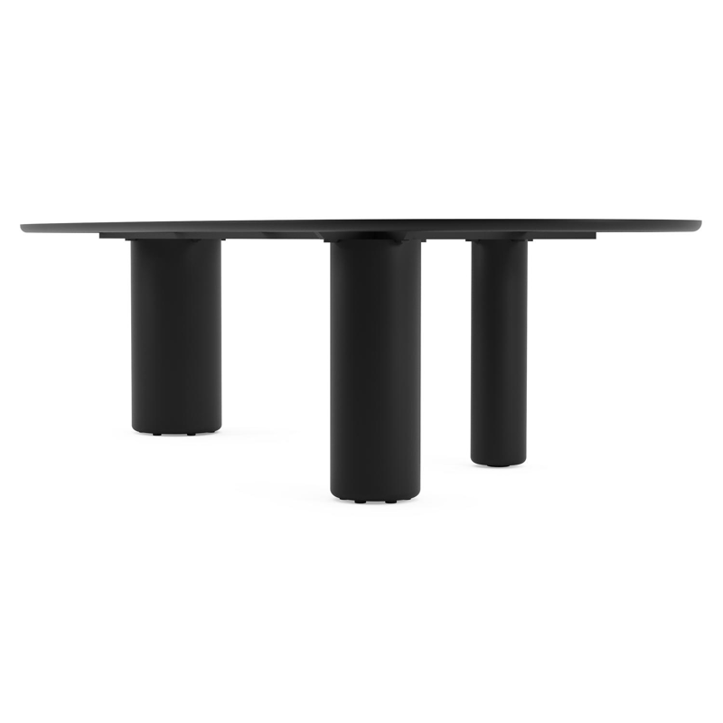 Amico tuintafel mango in zwart aluminium en volkeramiek Shilin - L 320 x B 140 x H 73.5 cm