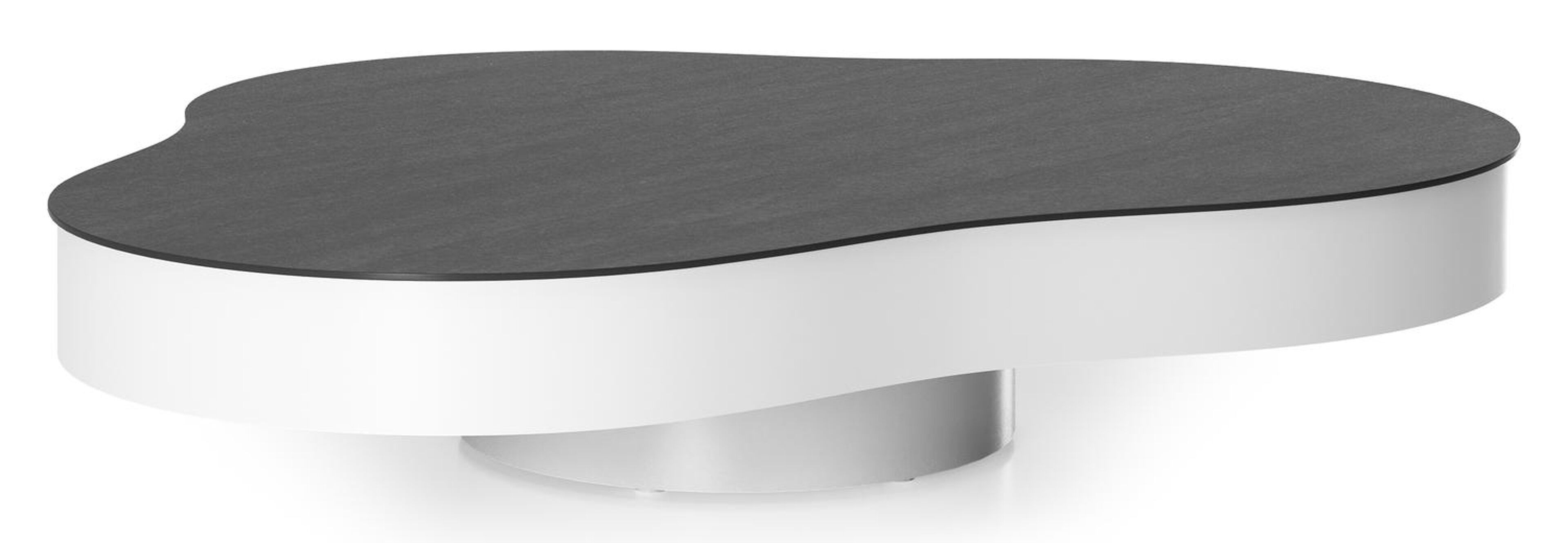 Lomano loungetafel cloud in wit aluminium en volkeramiek Basalt Black - L 131 x B 108 x H 25 cm