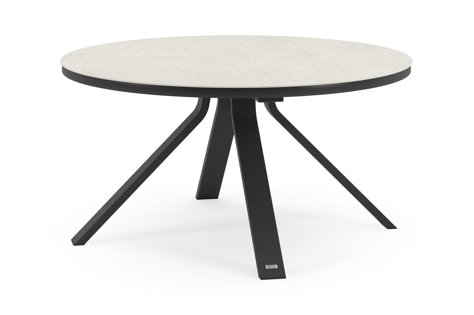 Cesano tuintafel in zwart aluminium en volkeramiek shilin - Dia. 148 x H 74,5 cm