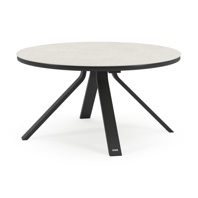 Table de jardin Cesano en aluminium noir et céramique pleine shilin - Dia. 148 x H 74,5 cm