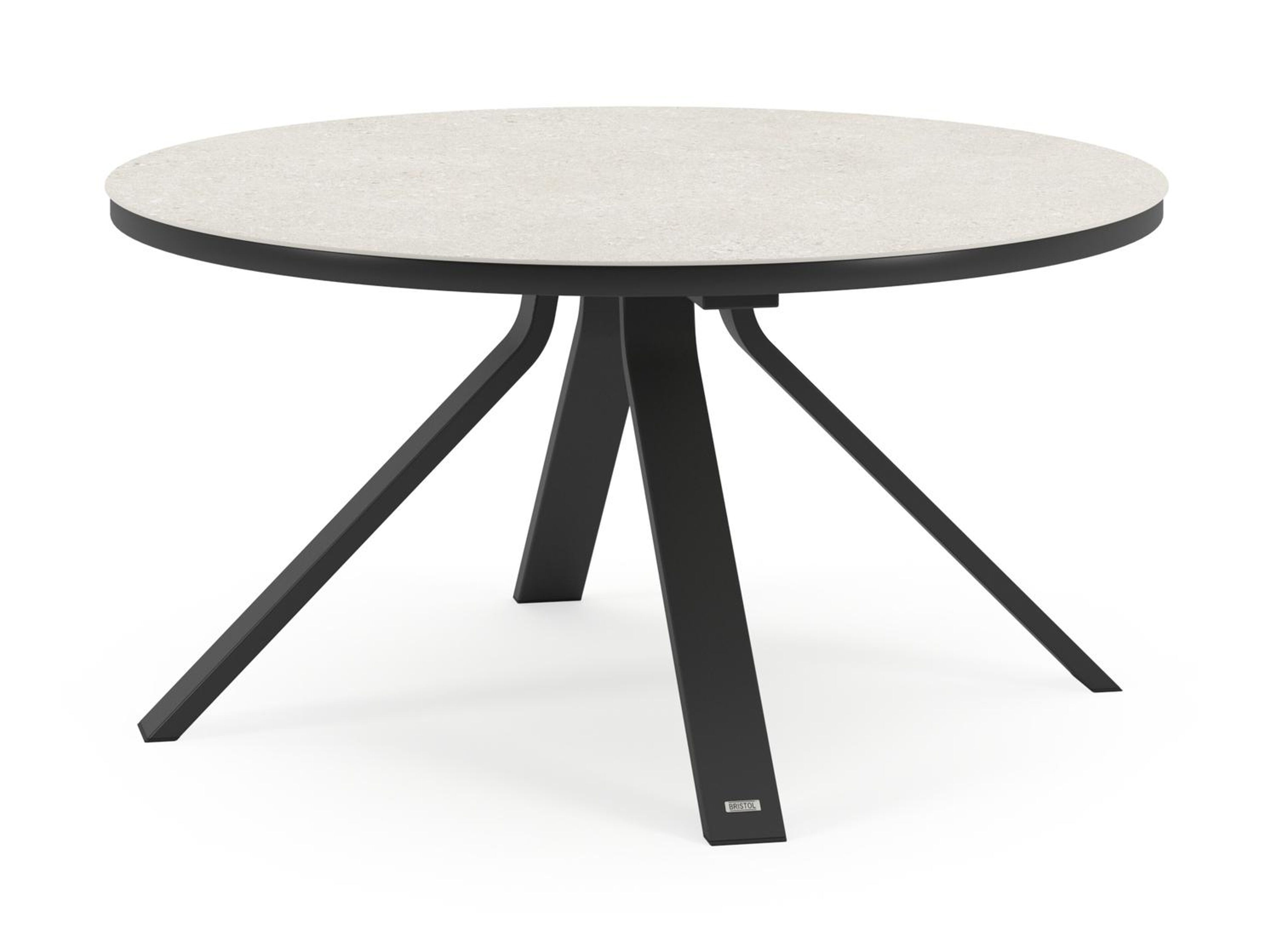 Table de jardin Cesano en aluminium noir et céramique pleine shilin - Dia. 148 x H 74,5 cm