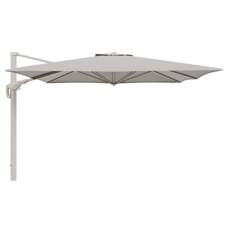 Parasol pendant Minore avec fonction tilt en aluminium beige et toile de parasol All Weather Solica Firenze Sand - Lg.1 350 x Lg.2 350 cm (sans pied de parasol