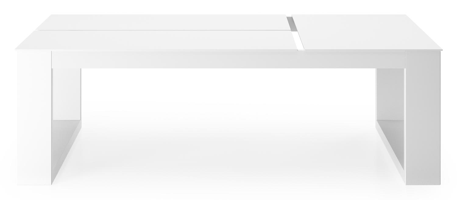 Table basse Verato en aluminium blanc - Lg 120 x larg. 80 x H 39,5 cm